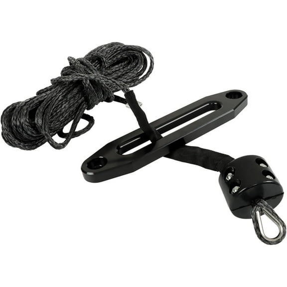 OTTULUR 1/4In x 50Ft 8500Lbs Black Synthetic Winch Line Synthetic Winch Rope Replacement for ATV UTV SUV