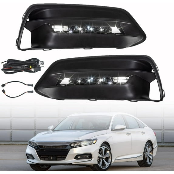 OTTULUR 2-Pack LED Fog Light Lamp Assembly Left and Right Side Replacement for 2018 2019 Accord Sedan HO2592145, HO2593145