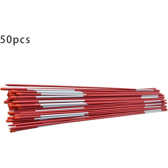 OTTULUR 50-Pack 48 Inch Driveway Markers Pole Red Reflective Markers Snow Stakes