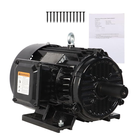 OTTULUR 5HP Electric Motor 3 Phase 1800 RPM 184T Frame TEFC 230/460V ...