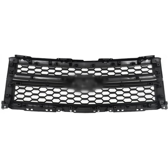 OTTULUR Front Bumper Hood Grille Upper Glossy Black Frame Honeycomb Style Replacement for 2014-2015 Silverado 1500