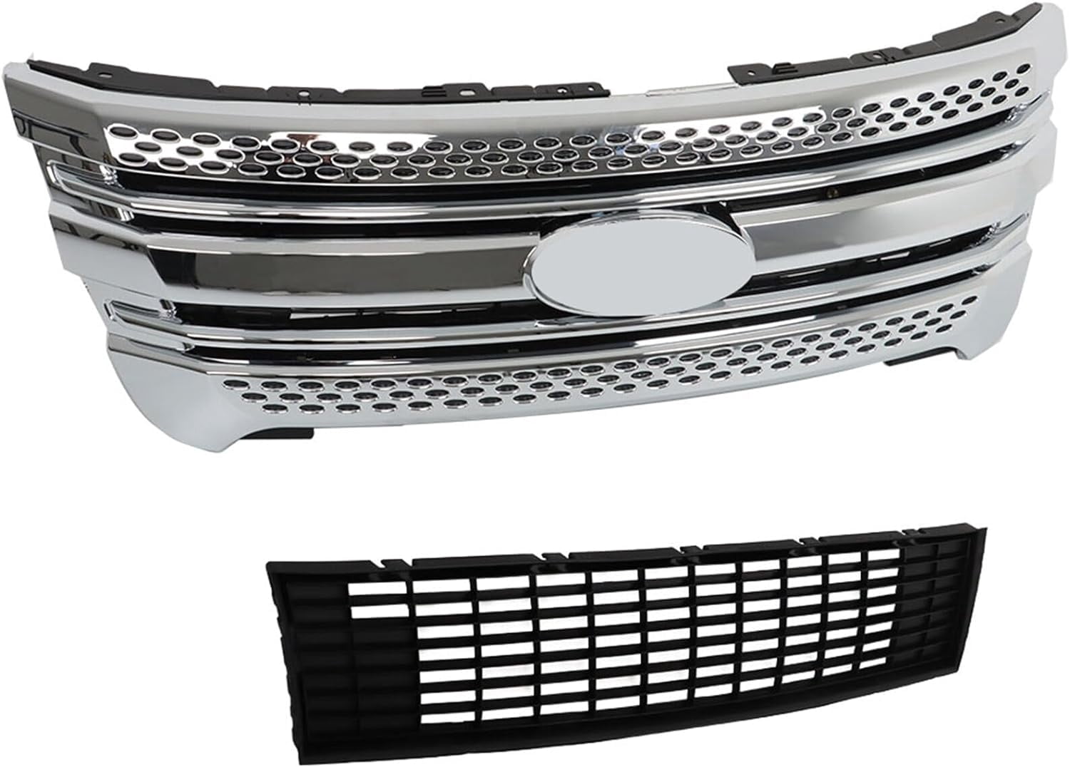 OTTULUR Front Grille Grill Shell Set Snap On Chrome Upper Lower ...