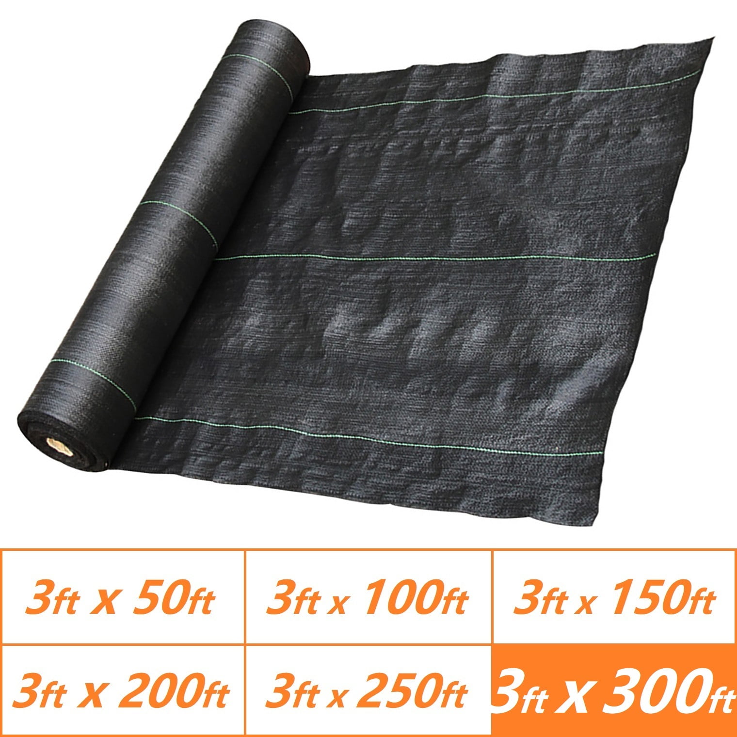 OTTULUR Garden Weed Barrier, Polyethylene (PE) Landscape Fabric, 3ft x 300ft