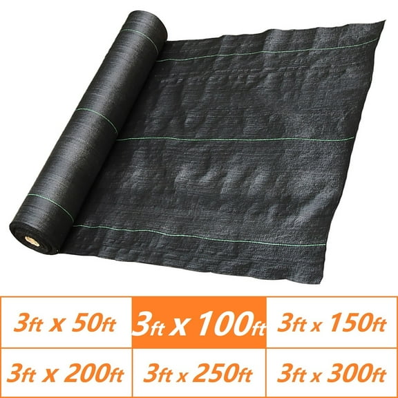 OTTULUR Garden Weed Barrier, Polypropylene (PP) Landscape Fabric, 3ft x 100ft