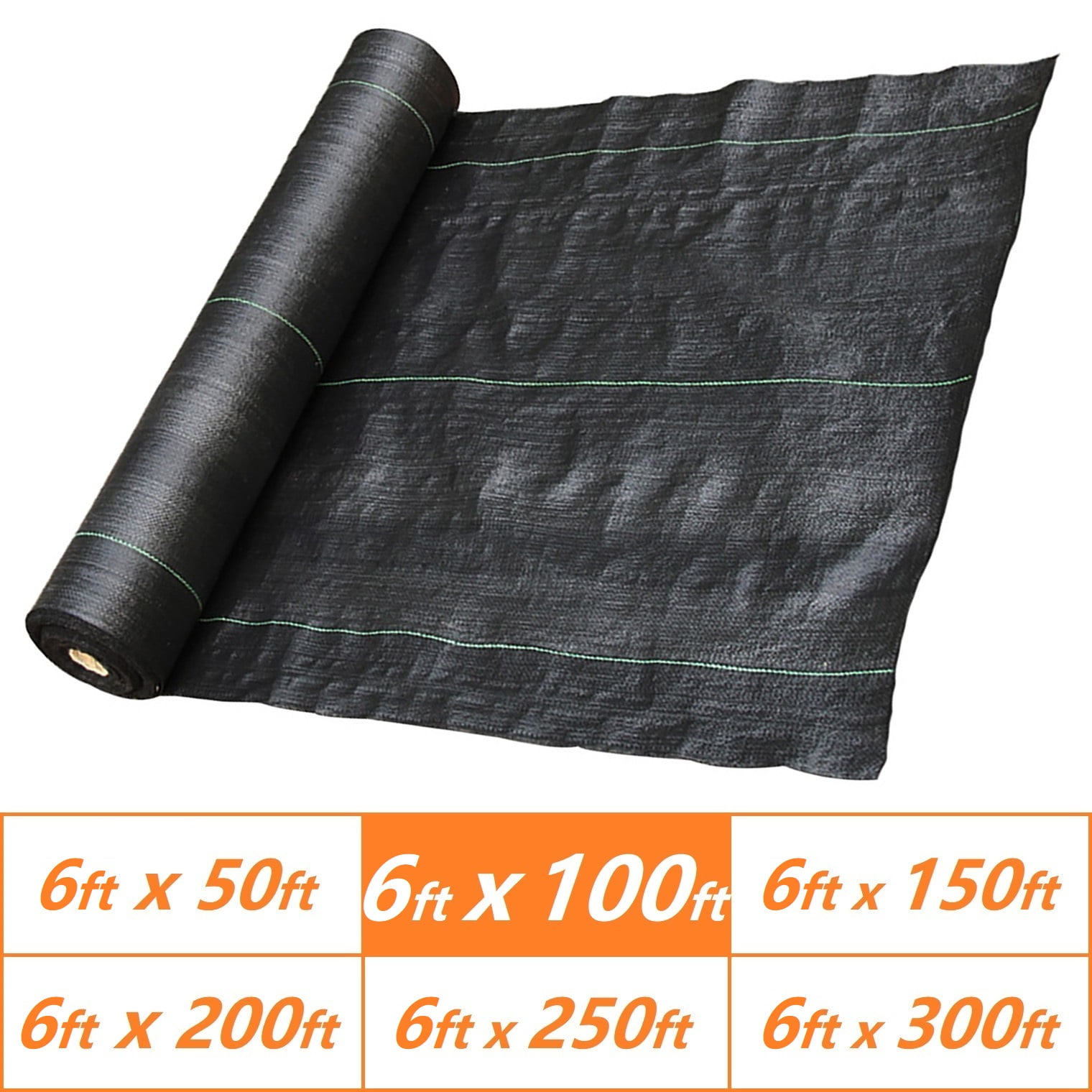 OTTULUR Garden Weed Barrier, Polyethylene (PE) Landscape Fabric, 6ft x 100ft