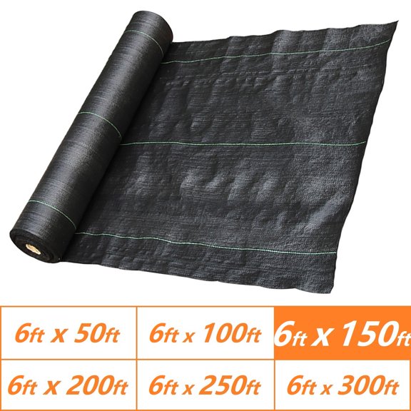 OTTULUR Garden Weed Barrier, Polypropylene (PP) Landscape Fabric, 6ft x 150ft