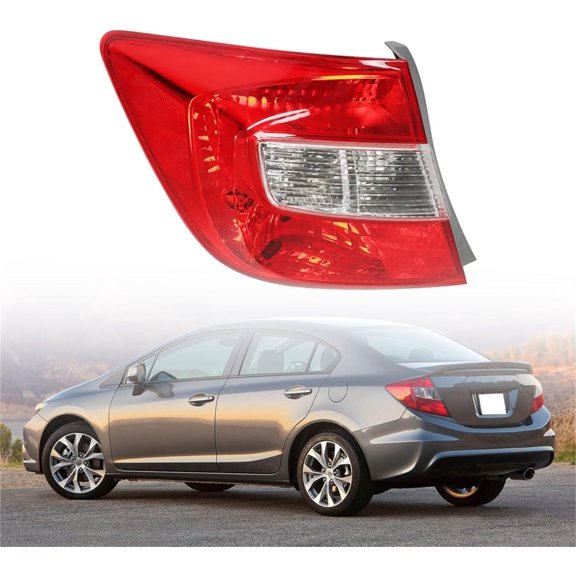 OTTULUR Left Side Tail Light Replacement for Honda Civic Sedan 2012 Driver Side Rear Brake Lamp HO2800180 33550-TR0-A01
