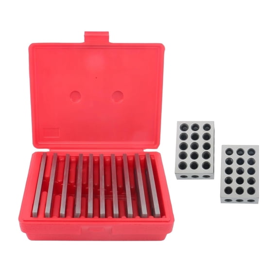 OTTULUR Matched 1x2x3" Blocks and 10 Pair 1/8" x 6" Accuracy Steel Parallel Set Hardened and Ground Tool Steel 0.0003" Parallelism for Machining, Milling, Inspection