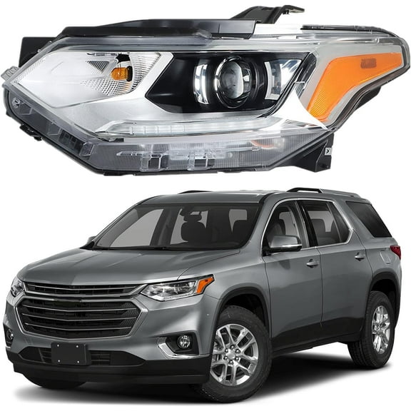 OTTULUR Replacement for 2018 2019 2020 2021 Chevy Traverse Headlight HID/Xenon with LED DRL Projector Left Driver Side LH Headlights Headlamp GM2502487 84887857