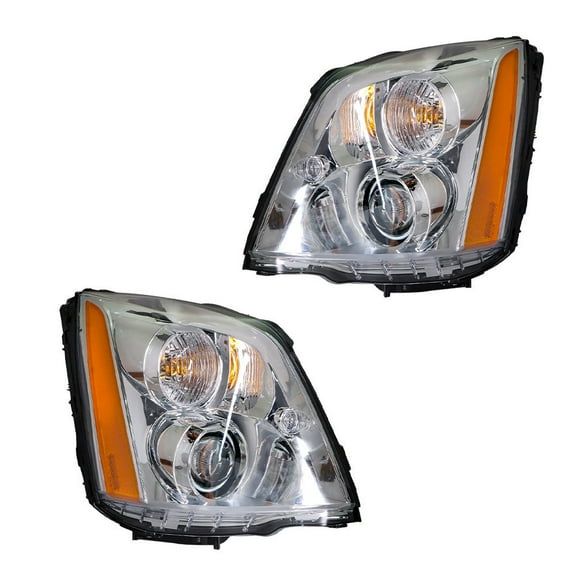 OTTULUR Right+Left Headlight For 2008-11 Cadillac DTS HID/Xenon Projector Chrome Housing