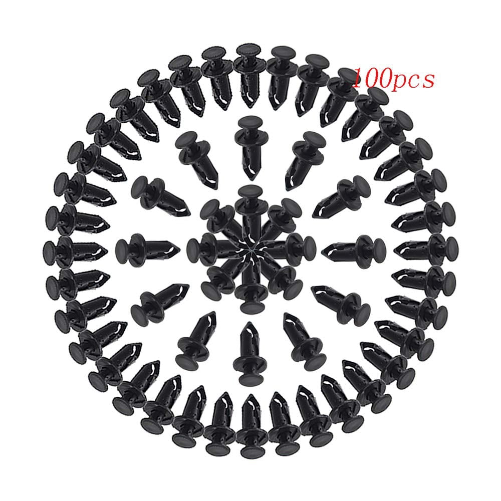 OTTULUR Set of 100 Retainer Clips 8mm Push Pin Splash Guard Body Panel ...