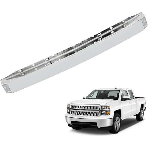 OTTULUR Steel Chrome Front Bumper Impact Face Bar without Center Air Intake Hole Replacement for 2007-2013 Silverado 1500 2500 3500 GM1002831 15941850