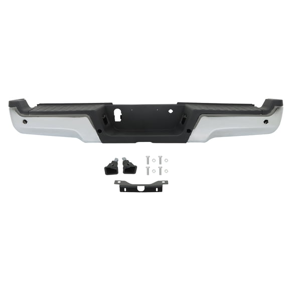 OTTULUR Steel Chrome Rear Bumper Replacement for 2017 2018 2019 F-250 Super Duty with Park Assist Sensor Holes FO1103198