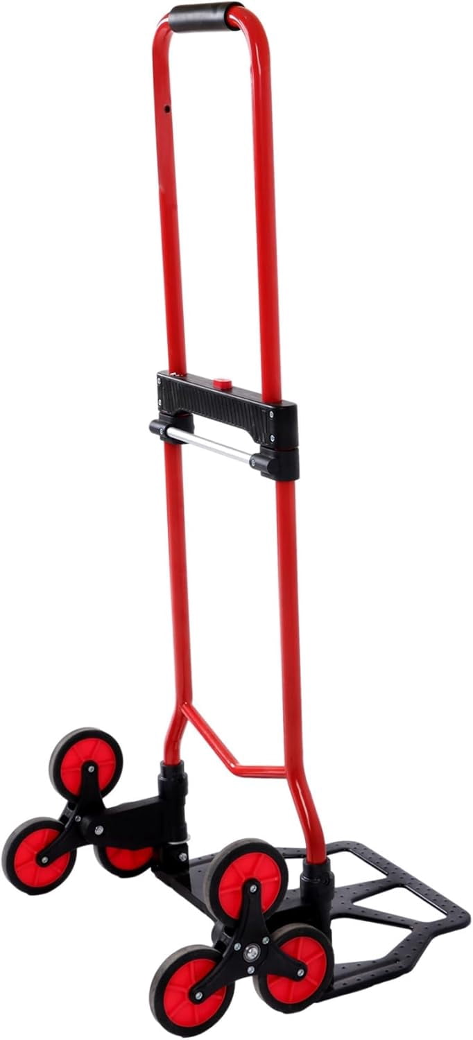 OTTULUR Telescoping Stair Climbing Dolly with 330LB Load Capacity Collapsible Hand Truck Featuring Silent Rollers and Adjustable Bungee Cord for Home Moving, Luggage, Warehouse Use