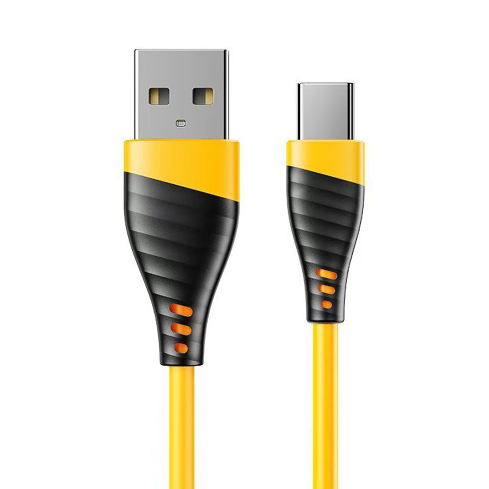 Câble De Charge 3 En 1 Renforcé 120W - Longueur 1,2 M (47,24 Pouces) - Compatible Avec La Plupart Des Appareils électroniques - Silicone Souple, Connecteurs En Alliage De Zinc - Orange