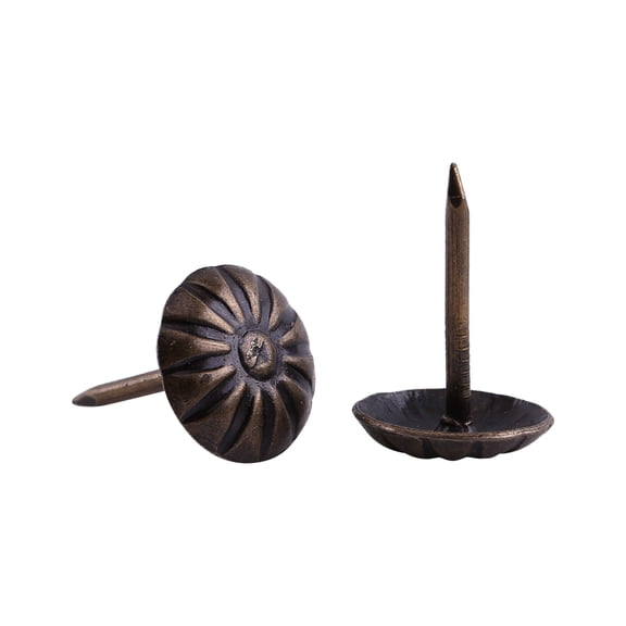 OTVIAP 100pc Vintage Upholstery Nails Bronze Metal Tags Furniture Sofa Shoe Door Decorative Tack Stud