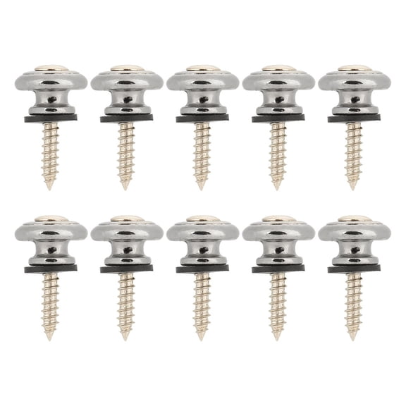 OTVIAP 10Pcs Guitar Strap Lock Button Metal End Pin with Screw for Ukulele Electric Bass,Guitar Strap Lock, Bass Strap Lock