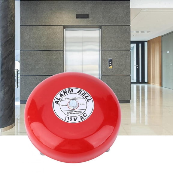 OTVIAP 150mm 95dB Iron Fire Alarm Bell Industry School Garage Security Electric Bell