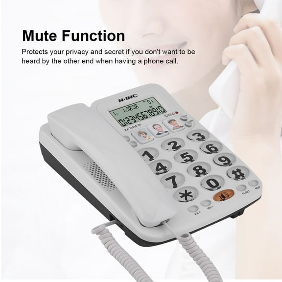 OTVIAP 2-Line Corded Phone with Speakerphone, White