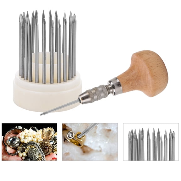 OTVIAP 23pcs Beading Tools Set Graver Beader for Diamond Stone Setting Graver Jewelry Tool,Diamond Stone Setting,Bead Grain Tool