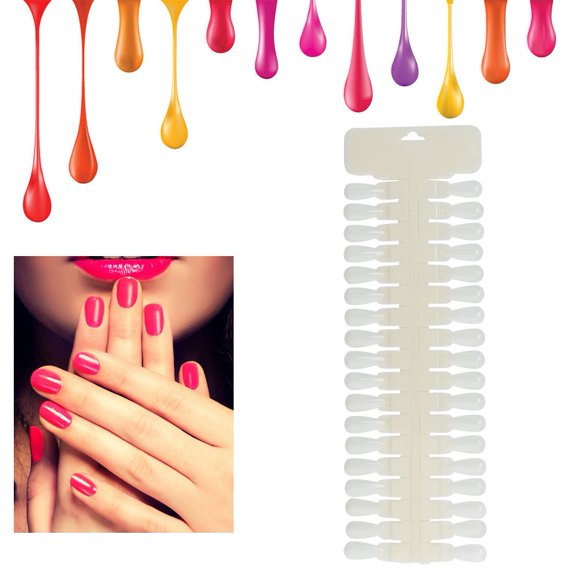 OTVIAP 36 Tips Nail Gel Color Display Cards Double Sided Practice Samples Training Tools, Nail Practice Samples , Nail Polish Practice Tips