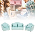 thumbnail image 1 of OTVIAP 3Pcs Doll House 1:12 Scale Furniture Miniature Living Room Plaid Sofa Set, 1 of 8
