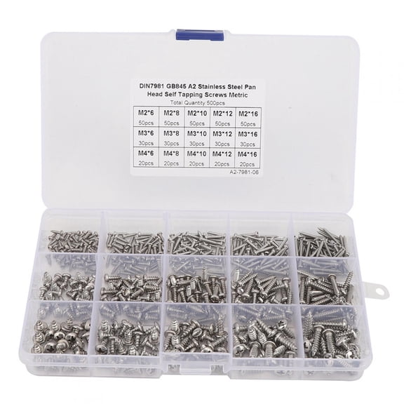 OTVIAP 500pcs M2 M3 M4 Assorted Screw Set Stainless Steel Corrosion Resistant Screw Kit,Screw Set,Assorted Screw Set
