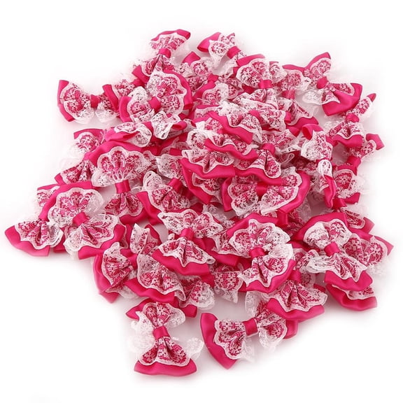 OTVIAP 50pcs Bow Tie Shaped Appliques Lace Craft Bowknot Wedding Decoration, Wedding Decoration,Bow Appliques