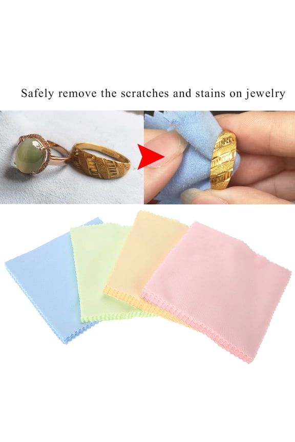 50pcs Jewelry Cleaning Cloth Polishing Cloth for Silver Gold Platinum Small Polish Cleaner Cloth Portable 5x5in