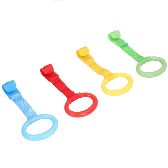 OTVIAP Baby Pull Up Bar,Infant Pull Up Bar,4pcs Baby Pull Up Rings Plastic Material Ergonomic Design Safe Practical Different Colors Walking Assistant for Toddler