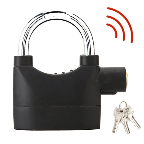 OTVIAP Black Anti-theft Security Padlock Waterproof Siren Alarm Lock for Motorcycle Door Windo, Security Alarm Lock, Anti-theft Alarm Lock