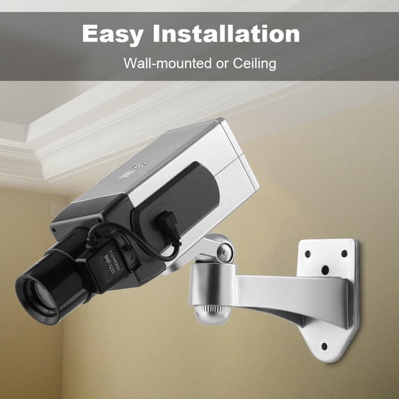 OTVIAP Bullet Dummy Camera with LED Light, Indoor & Outdoor Use, Black