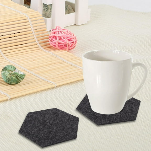 OTVIAP Coffee Cup Coaster, Felt Cup Mat,10PCS/Set Felt Fabric Cup Hexagon Mat Drink Coaster Beer Coffee Placemat