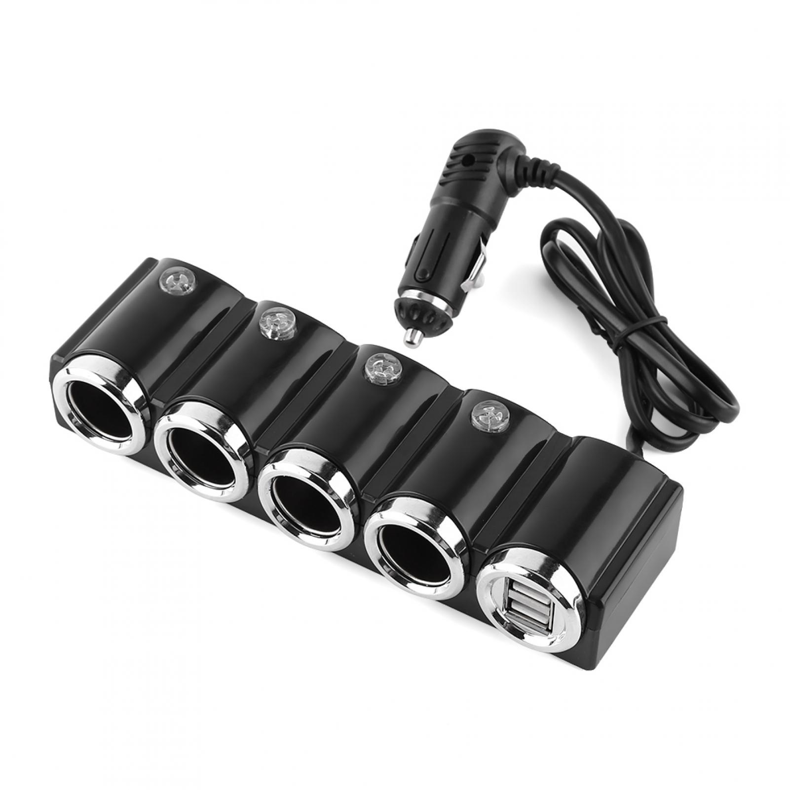 OTVIAP DC 12V/24V USB 4 Way Car Cigarette Lighter Socket Splitter Power Adapter Popular