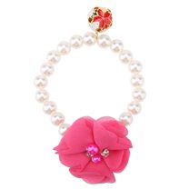 OTVIAP Dog Pet Pearl Flower Collar Elastic Necklace for Puppy Collar Jewelry Accessory, Pet Pearl Collar, Pet Pearl Necklace