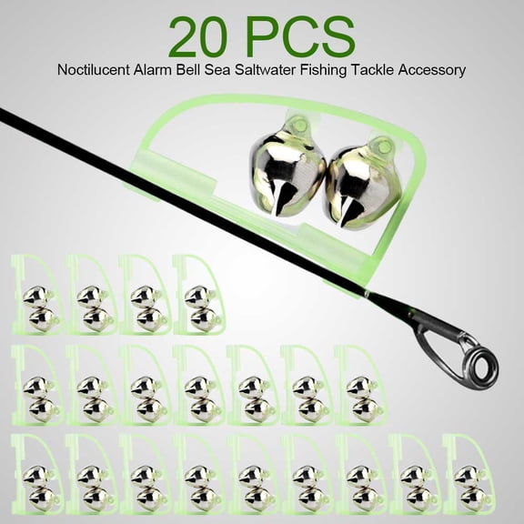 OTVIAP Fishing Bell, Fishing Noctilucent Bell,20pcs Noctilucent Alarm Bell Sea Saltwater Fishing Tackle Accessory