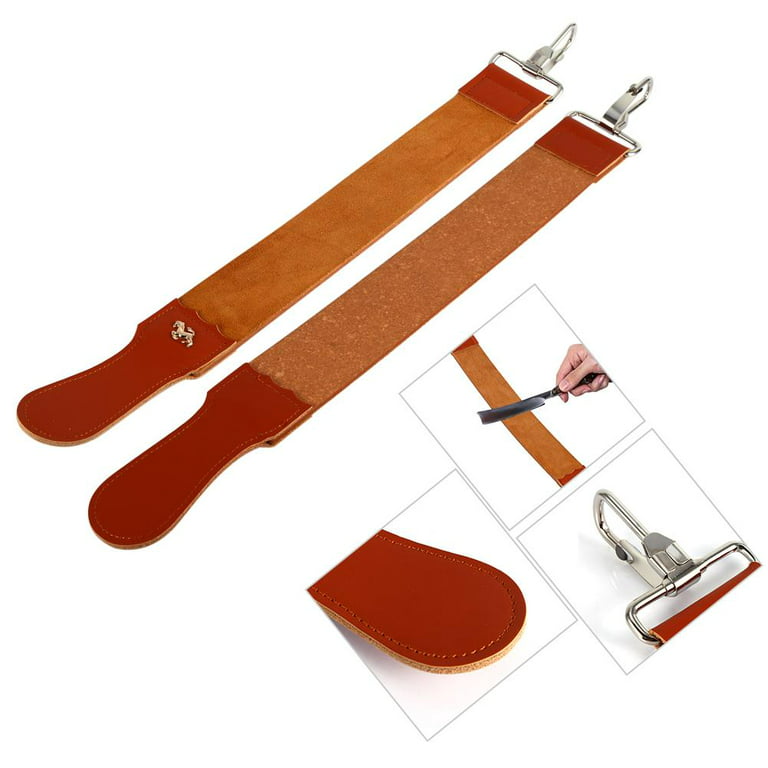 OTVIAP Genuine Leather Strop Strap Barber Straight Razor Folding Knife  Shave Sharpener Sharpening Belt Razor Belt Leather Strop 
