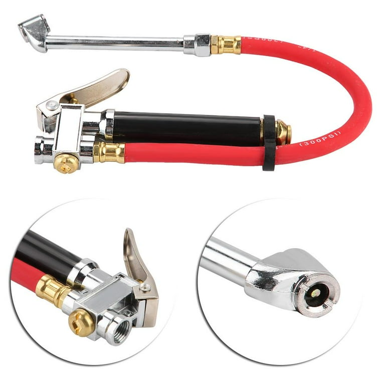 Air Tire Pressure Fill Inflator with Gauge Dual Chuck Compressor Hose Air Tire Pressure Fill Inflator with Gauge Dual Chuck Compressor Hose