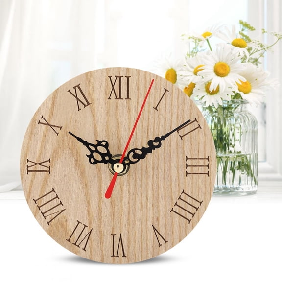 OTVIAP Hanging Wall Clork, Wooden Analog Display Decor Garden Hallway Outdoor Hanging Wall Clock