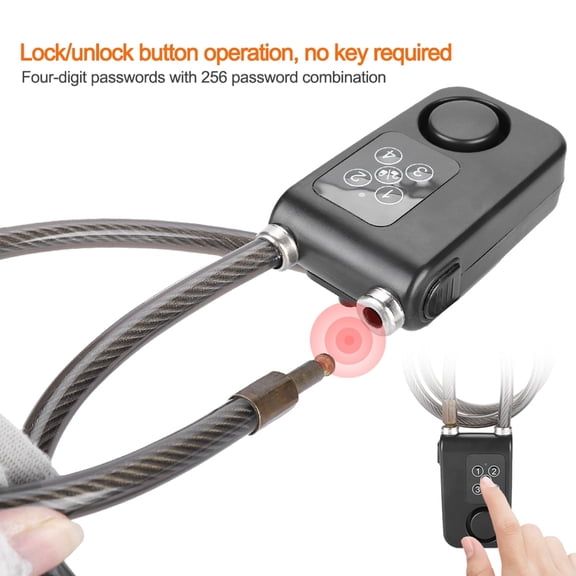 OTVIAP  Lock,110dB Smart Waterproof Password  Lock Anti-theft Alarm Lock(Batteries Not Included)