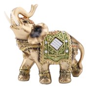 OTVIAP Lucky Feng Shui Green Elephant Statue Sculpture Wealth Figurine Gift Home Decoration  L