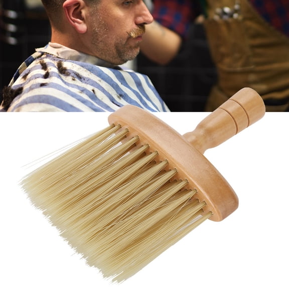 OTVIAP Neck Face Duster Brush Salon Hair Cleaning Wooden Sweep Brush Hair Cut Hairdressing Tool, Face Hair Brush, Barber Brush