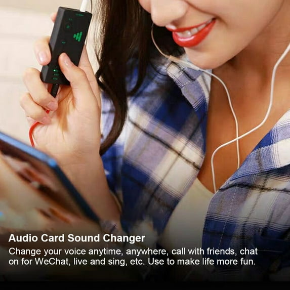 OTVIAP Portable Mini Voice Changer Live Broadcast Sound Card For Mobile Phone PC (English Version), Live Sound Card,External Sound Card