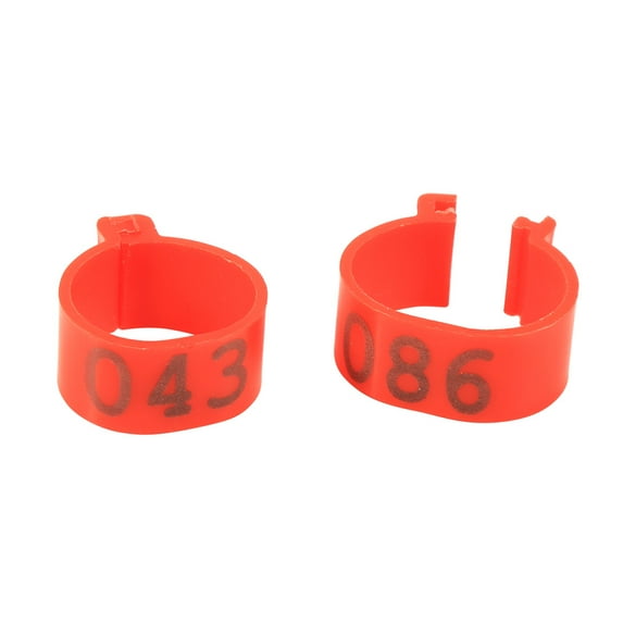OTVIAP Poultry Leg Rings,6Colors 100PCS/Bag 16MM 001-100 Numbered Plastic Poultry Chickens Ducks Goose Leg Bands Rings, Poultry Leg Bands