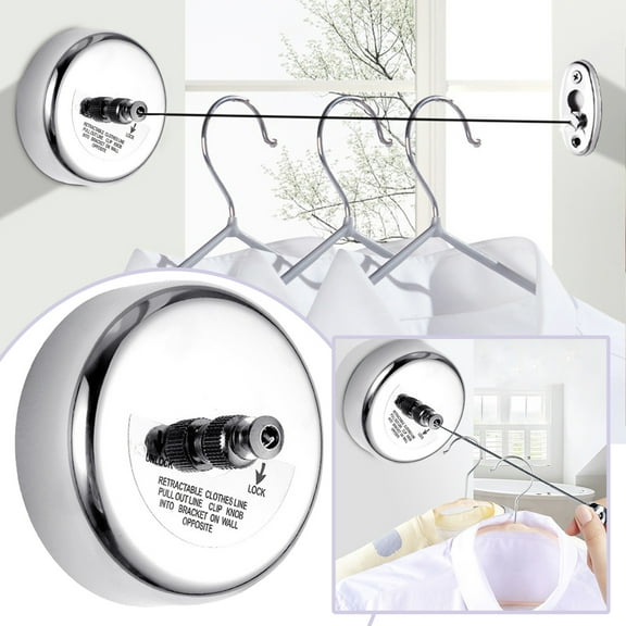 OTVIAP Retractable Clothesline 304 Stainless Steel With Adjustable Rope Shower Clothes Line For Outdoor And Indoor,9.2ft