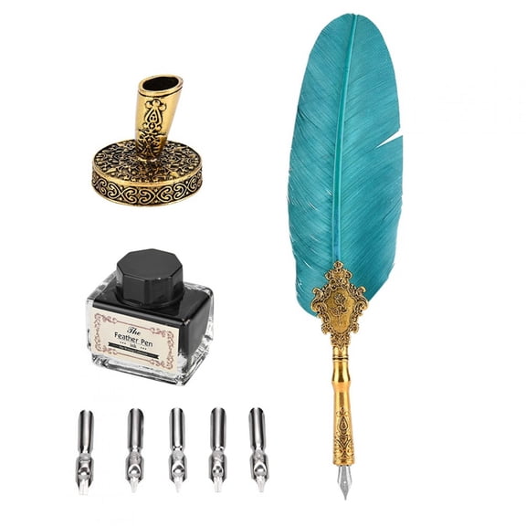 OTVIAP Retro Classical Dip Pen Set with 5 Replacement Nibs, Sharp, 0.5 mm, Black Ink