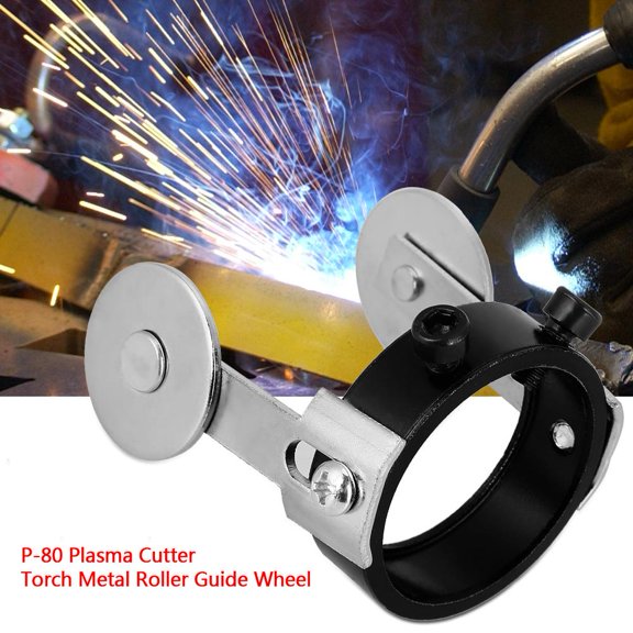 OTVIAP Torch Roller Guide, P80 Plasma Cutter Torch Metal Roller Guide Wheel with Two Screw Positioning , Plasma Cutter Roller Guide