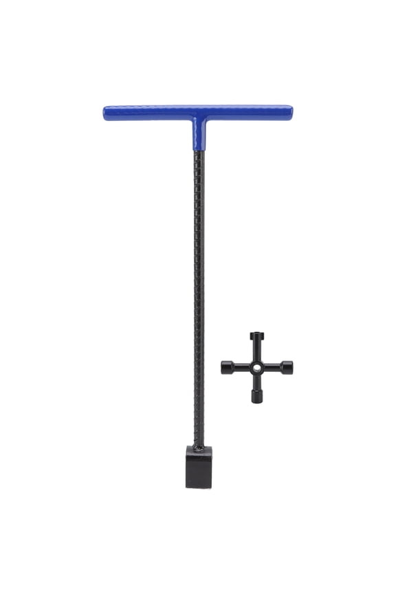 Water Meter Key Wrench, Water Shut Off Tool Steel Rustproof For Valves Blue