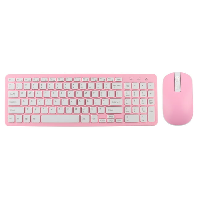OTVIAP Wireless Ergonomic Keyboard & Mouse Combo with Accessories, Pink