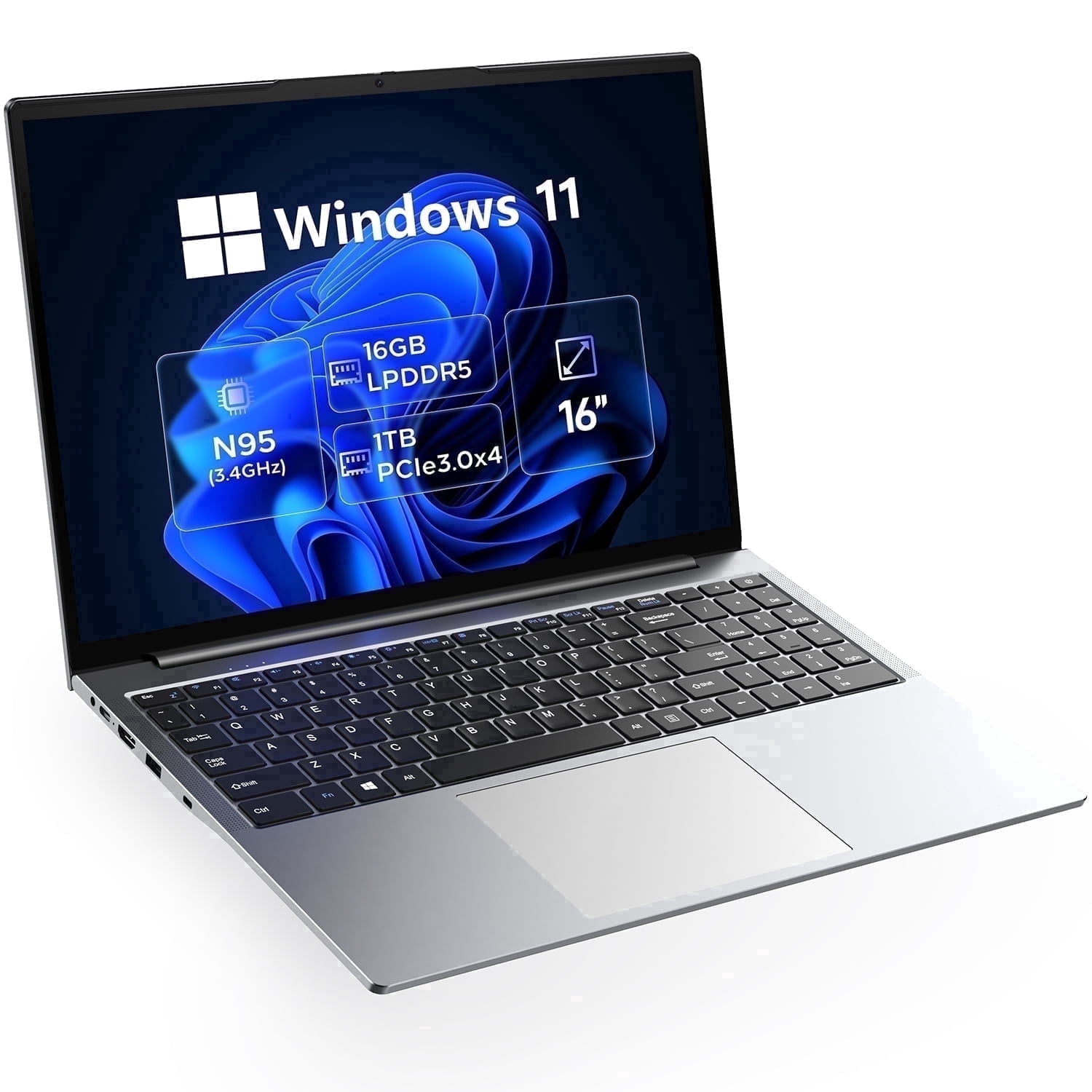 OTVOC Laptop Computer 16 inch Windows 11, Intel N95, Quad Core